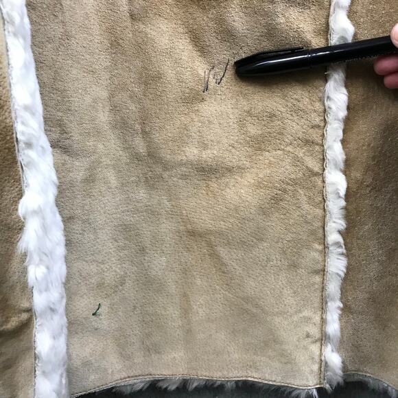 Wilsons Leather Maxima Tan Long Suede Jacket size S w/ faux fur Lining - Picture 12 of 13